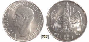 Italie - Victor-Emmanuel III (1900-1946) - 1 lire 1943 An XXI R (Rome)
