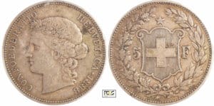 Suisse - Confédération Suisse (1848 à nos jours) - 5 francs 1888 B (Berne)