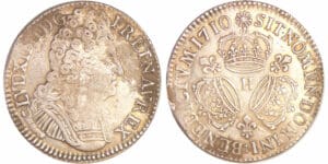 Louis XIV (1643-1715) - Ecu aux 3 couronnes - 1710 H (La Rochelle)