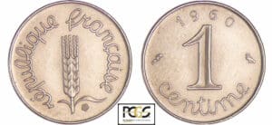 Cinquième république (1959- ) - 1 centime épi 1960 pré-série flan mat