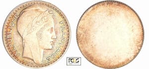 Troisième république (1871-1940) - 5 francs Turin (1933) essai uniface argent