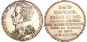 Louis XVIII (1815-1824) - Charles Philippe frère de Louis XVIII - Module de la 5 francs 1818