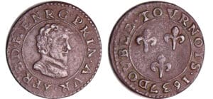 Principauté d'Orange - Frédéric-Henri - Double tournois 1637 (Orange)