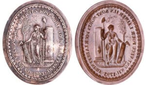 France - Révolution - Cliché uniface à la liberté, Mort de Marat et de Lepelletier, 1793