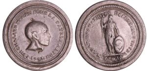 France - Révolution - Médaille commémorant l'exécution de Chalier à Lyon le 17 juillet 1793