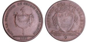 France - Révolution - Jeton de membre du district, servant à l'admission dans le local des séances, 1790