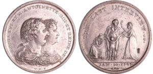 France - Révolution - Médaille de la dernière entrevue du roi XVI, de Marie Antoinette et des enfants, 20 janvier 1793