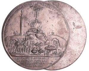 France - Révolution - Médaille populaire uniface commémorant la fête donnée en l'honneur de l'Etre suprême, célébrée dans le jardin des Tuileries et au Champ-de-Mars le 8 juin 1794