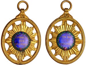 France - Révolution - Insigne de fonctionnaire militaire, chargé de veiller à l'exécution des ordonnances et règlements concernant les gens de guerre