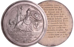 France - Révolution - Médaille uniface Louis XVI, restaurateur de la liberté. Médaille en l'honneur de Louis XVI, 1790