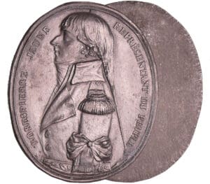 France - Révolution - Médaille uniface, Robespierre jeune représentant du peuple, (1793)