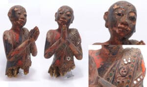 Asie - Birmanie - Moine en laque - 1900 environ