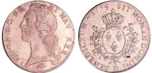 Louis XV (1715-1774) - Ecu au bandeau - 1755 D (Lyon)