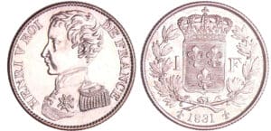 Henri V Comte de Chambord (1820-1883) - 1 franc 1831