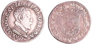 Lorraine - Duché de Lorraine - Charles III - Teston au buste vieux au col plat (Nancy)