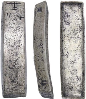 Asie - Lingot de change d'opium en argent