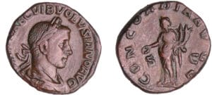 Volusien - Sesterce (252, Rome) La Concorde