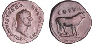 Vespasien - Denier (76, Rome) - Vache