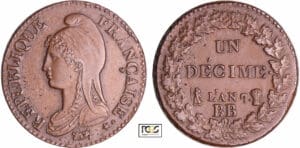 Directoire (1795-1799) - 1 décime Dupré - grand module An 7 BB (Strasbourg) monnaie de poids lourd