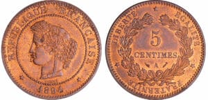 Troisième république (1871-1940) - 5 centimes Cérès 1894 A (Paris)
