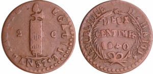 Haïti - République (1825-1849) - 2 centimes 1840 (An 37) 4 couché