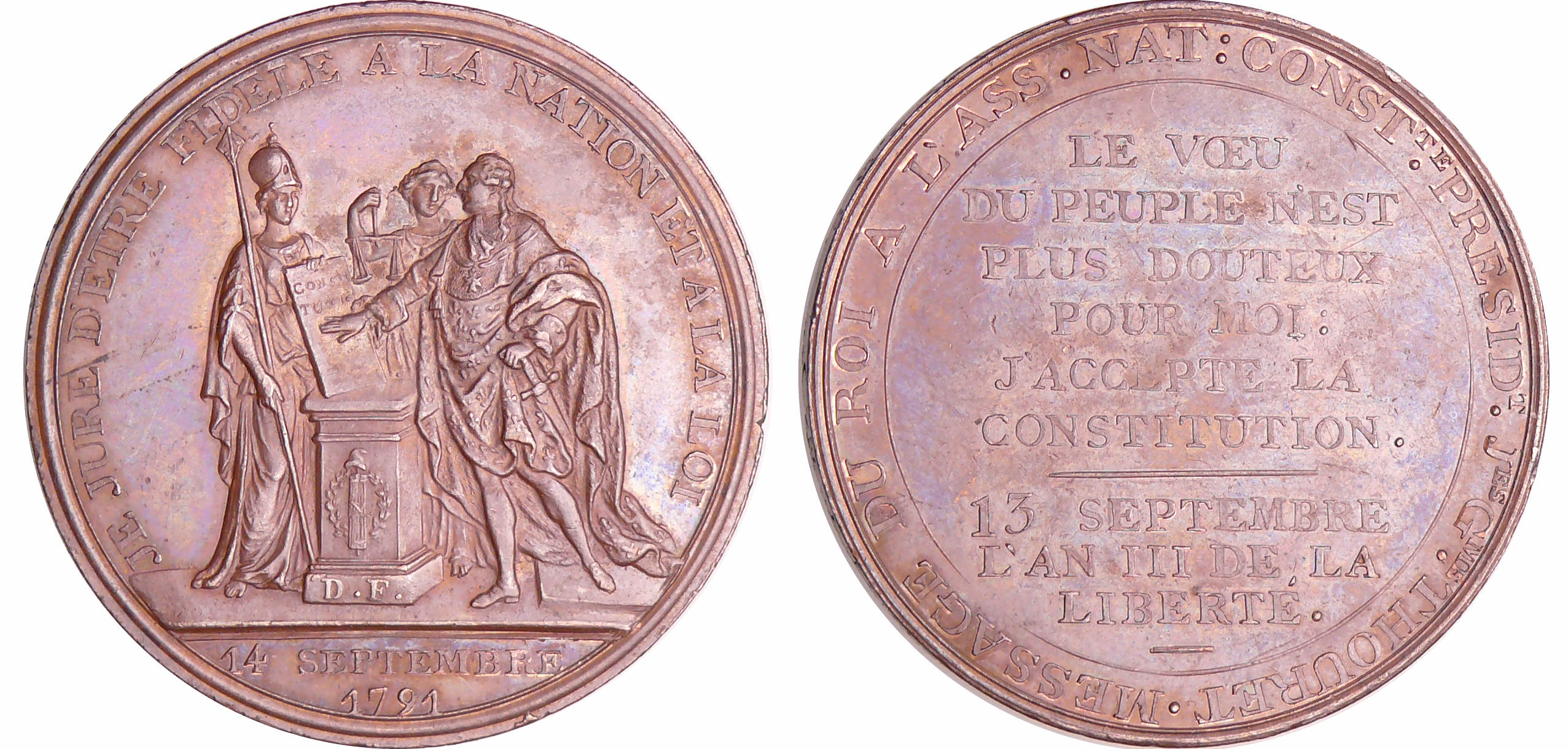 Constitution (1791-1792) - Monneron au serment du roi 1791 Constitution (1791-1792) - Monneron au serment du roi 1791