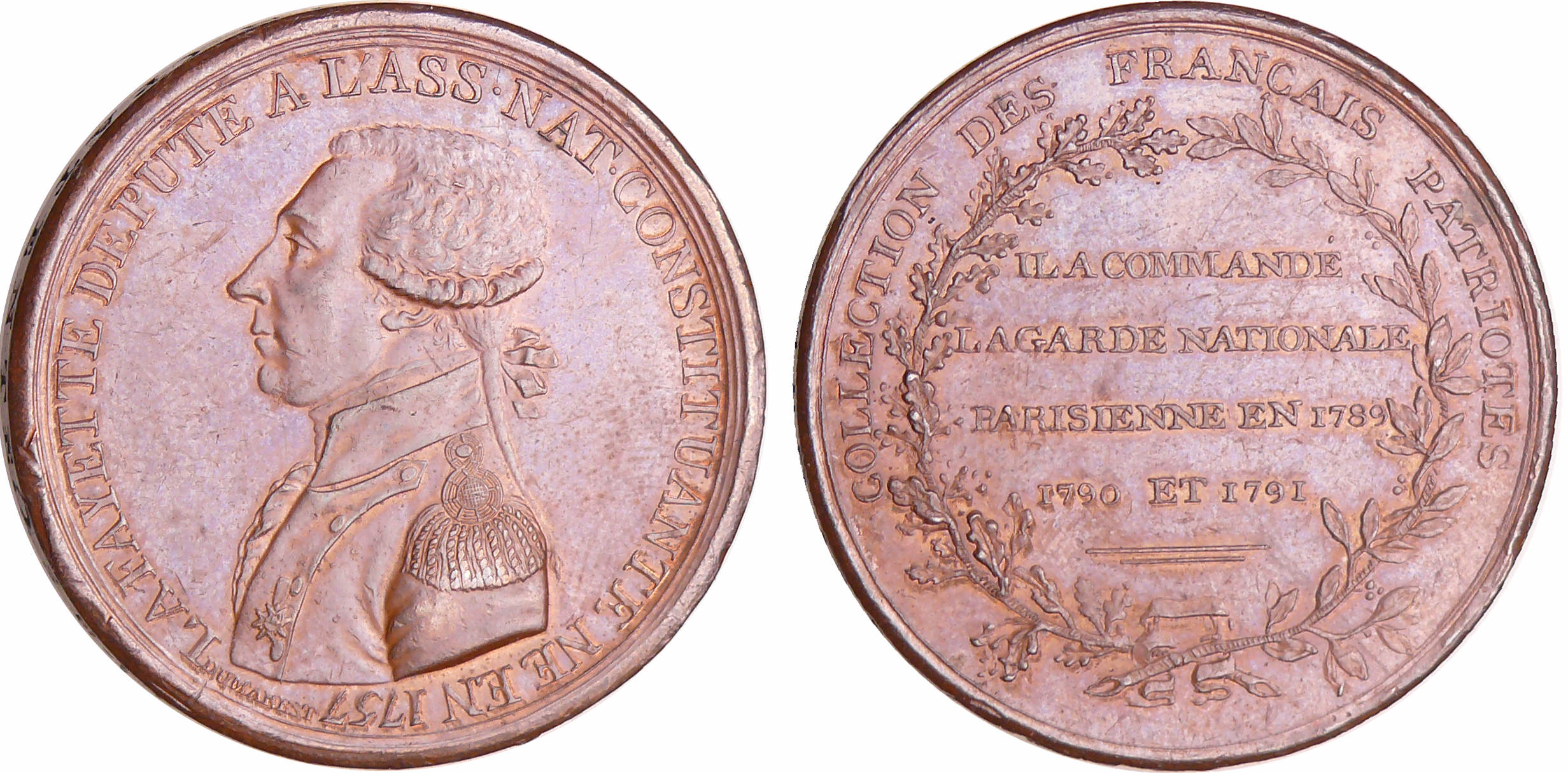 Constitution (1791-1792) - Médaille à l’effigie de La Fayette (1791) Constitution (1791-1792) - Médaille à l’effigie de La Fayette (1791)