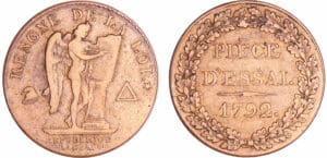 Convention (1792-1795) - Pièce d'essai au module de 1 sol 1792