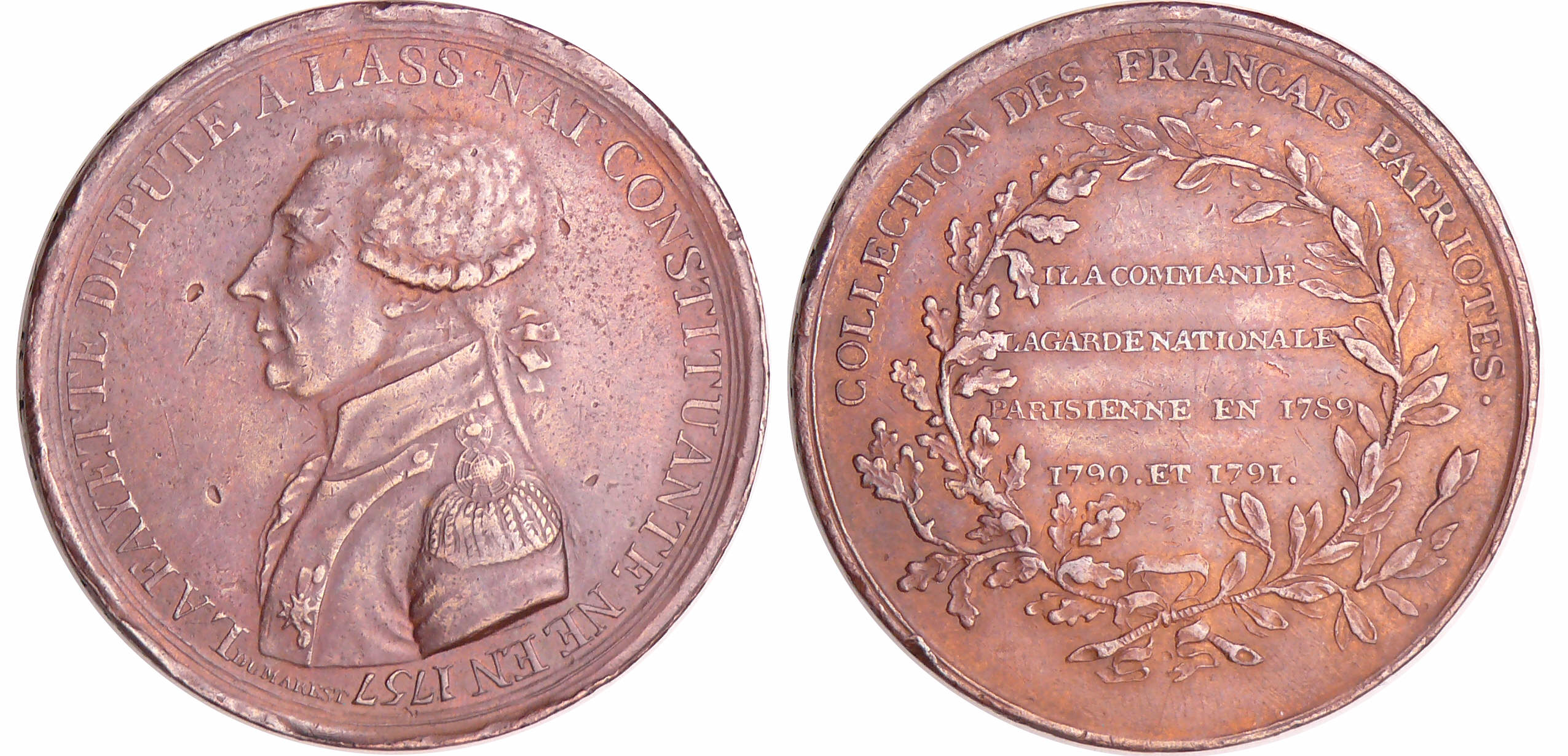 Constitution (1791-1792) - Médaille à l’effigie de La Fayette (1791) Constitution (1791-1792) - Médaille à l’effigie de La Fayette (1791)