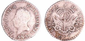 Haïti - Jean Pierre Boyer, President (1818-1843) - 50 centimes l'An 30 (1833)