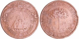Honduras - Monnaie obsidionale en bronze de 8 Pesos 1862 (Tegucigalpa )