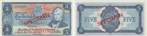 Ecosse - The British Linen Bank, 5 pounds, 22nd March 1968 "SPECIMEN"