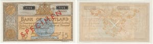 Ecosse - Bank of Scotland, 5 pounds, SD "SPECIMEN"