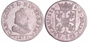 Champagne - Comté de Rethel - Charles de Gonzague - Liard 1611