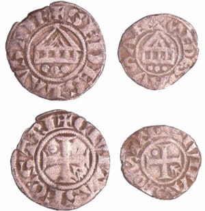 Savoie - Evêché de Lausanne - Denier et obole au temple XIIème siècle.