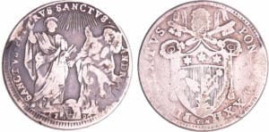 Italie - Pie VI (Giannangelo Braschi), (1775-1799) - Testone 1796 a. XXI (Rome)