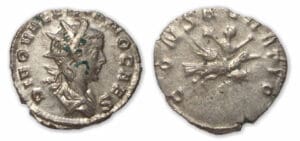 Valérien II - Antoninien  (258, Cologne) Valérien II sur un aigle