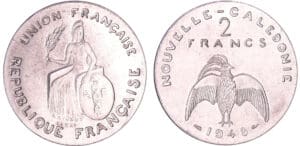 Nouvelle Calédonie - 2 francs 1948 sans listel