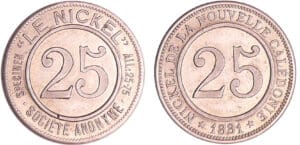 Nouvelle Calédonie - 25 centimes 1881 frappe monnaie