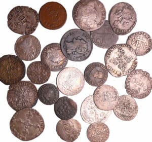 Lot de 24 monnaies royales française argent et cuivre