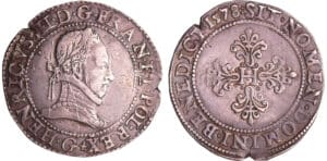 Henri III (1574-1589) - Franc au col plat - 1578 G (Poitiers)