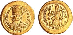 Théodose II - Solidus (402-450, Constantinople) 5ème officine