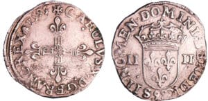 Charles X (1589-1590) - Quart d'écu - 1595 99 (Dinan)