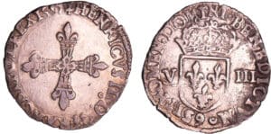 Henri III (1574-1589) - Huitième d'écu - 1587 9 (Rennes)