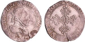 Henri III (1574-1589) - Demi-franc au col plat - 1587 A (Paris)