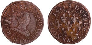 Lorraine - Henriette de Lorraine - Double tournois 1633 - Frappe médaille - Phalsbourg Lixhein