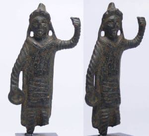 Gallo Romain - Buste en bronze (Dieu Lare) - 200 av. / 200 ap. J.-C.