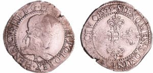 Henri III (1574-1589) - Franc au col plat - 1579 B (Rouen)