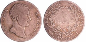 France - Napoléon 1er (1804-1814) - Type intermédiaire 5 francs An 12 I (Limoges)