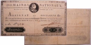 Assignat de 60 Livres (type 1) création du 19 juin 1791